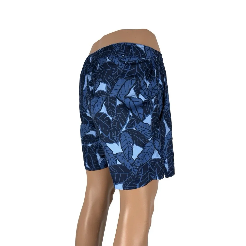 Onia Mens Medium Swim Shorts Calder 5 E Floral Blue Safari Leaves Polyester NWT
